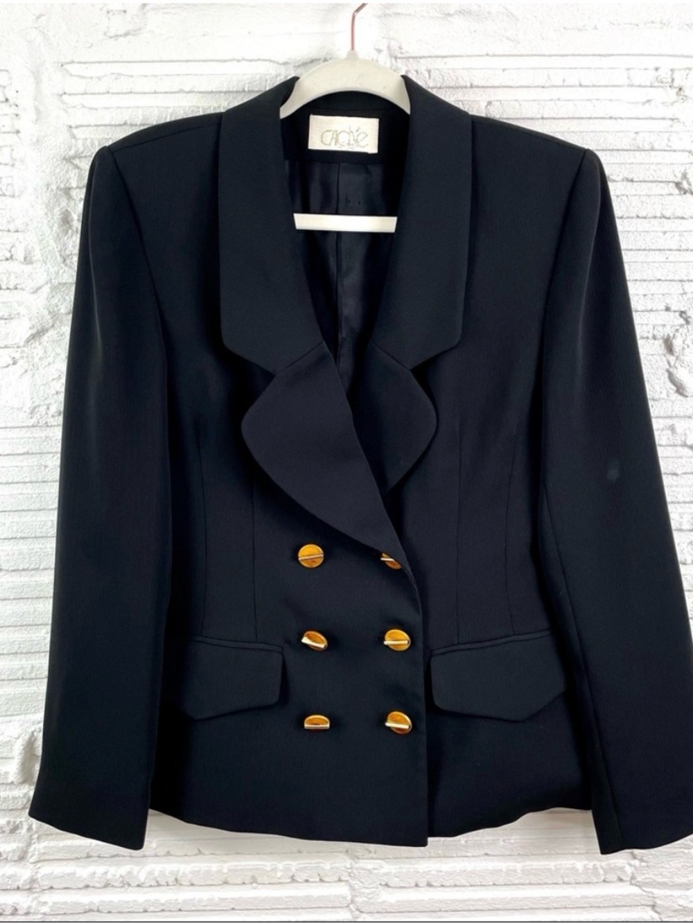 Cache Black Blazer with Gold Buttons